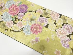 流水に桜模様織り出し　振袖用袋帯